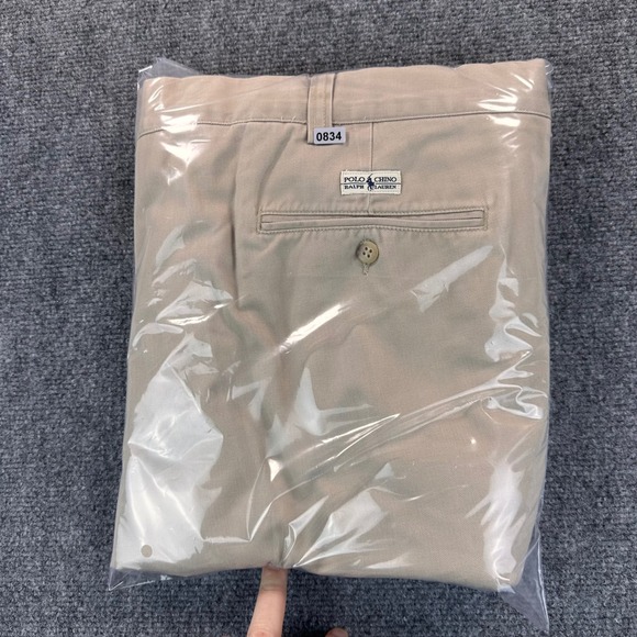 Polo Ralph Lauren Big Andrew Pants Men's 48x32 Khaki Pleated Cotton Classic - Picture 12 of 12